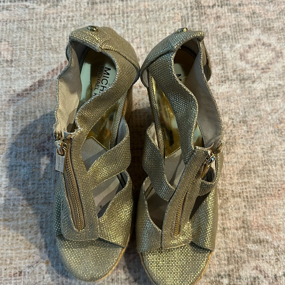 Gold wedge sandal